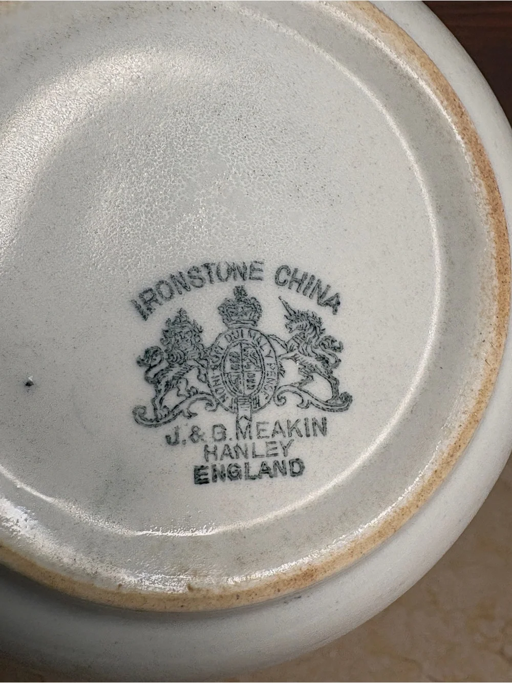 Antique J & G Meakin Hanley England White Ironstone Straight Side Bowl